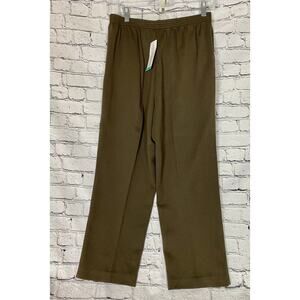 Alfred Dunner Pants Rip De Janiero Brown 16 Proportioned Short NWT Stretch Waist